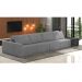Sofá Ilha 4 Lugares Living 392cm Modulado Sala Lary Bouclê Cinza/PU Pto K01 - D'Rossi