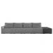Sofá Ilha 4 Lugares Living 392cm Modulado Sala Lary Bouclê Cinza/PU Pto K01 - D'Rossi