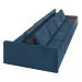 Sofá Ilha 4 Lugares Living 392cm Modulado Sala Lary Veludo Azul Marinho/PU Pto K01 - D'Rossi