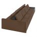 Sofá Ilha 4 Lugares Living 392cm Modulado Sala Lary Veludo Marrom/PU Pto K01 - D'Rossi