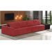 Sofá Ilha 4 Lugares Living 392cm Modulado Sala Lary Veludo Vermelho/PU Pto K01 - D'Rossi