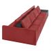 Sofá Ilha 4 Lugares Living 392cm Modulado Sala Lary Veludo Vermelho/PU Pto K01 - D'Rossi