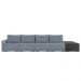 Sofá Ilha 4 Lugares Living 392cm Modulado para Sala Lary Linho Azul/PU Pto K01 - D'Rossi