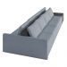 Sofá Ilha 4 Lugares Living 392cm Modulado para Sala Lary Linho Azul/PU Pto K01 - D'Rossi