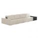 Sofá Ilha 4 Lugares Living 432cm Modulado Sala Lary Bouclê Bege/PU Pto K01 - D'Rossi