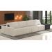 Sofá Ilha 4 Lugares Living 432cm Modulado Sala Lary Bouclê Bege/PU Pto K01 - D'Rossi