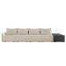 Sofá Ilha 4 Lugares Living 432cm Modulado Sala Lary Bouclê Bege/PU Pto K01 - D'Rossi
