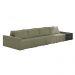 Sofá Ilha 4 Lugares Living 432cm Modulado Sala Lary Bouclê Verde/PU Pto K01 - D'Rossi