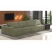 Sofá Ilha 4 Lugares Living 432cm Modulado Sala Lary Bouclê Verde/PU Pto K01 - D'Rossi