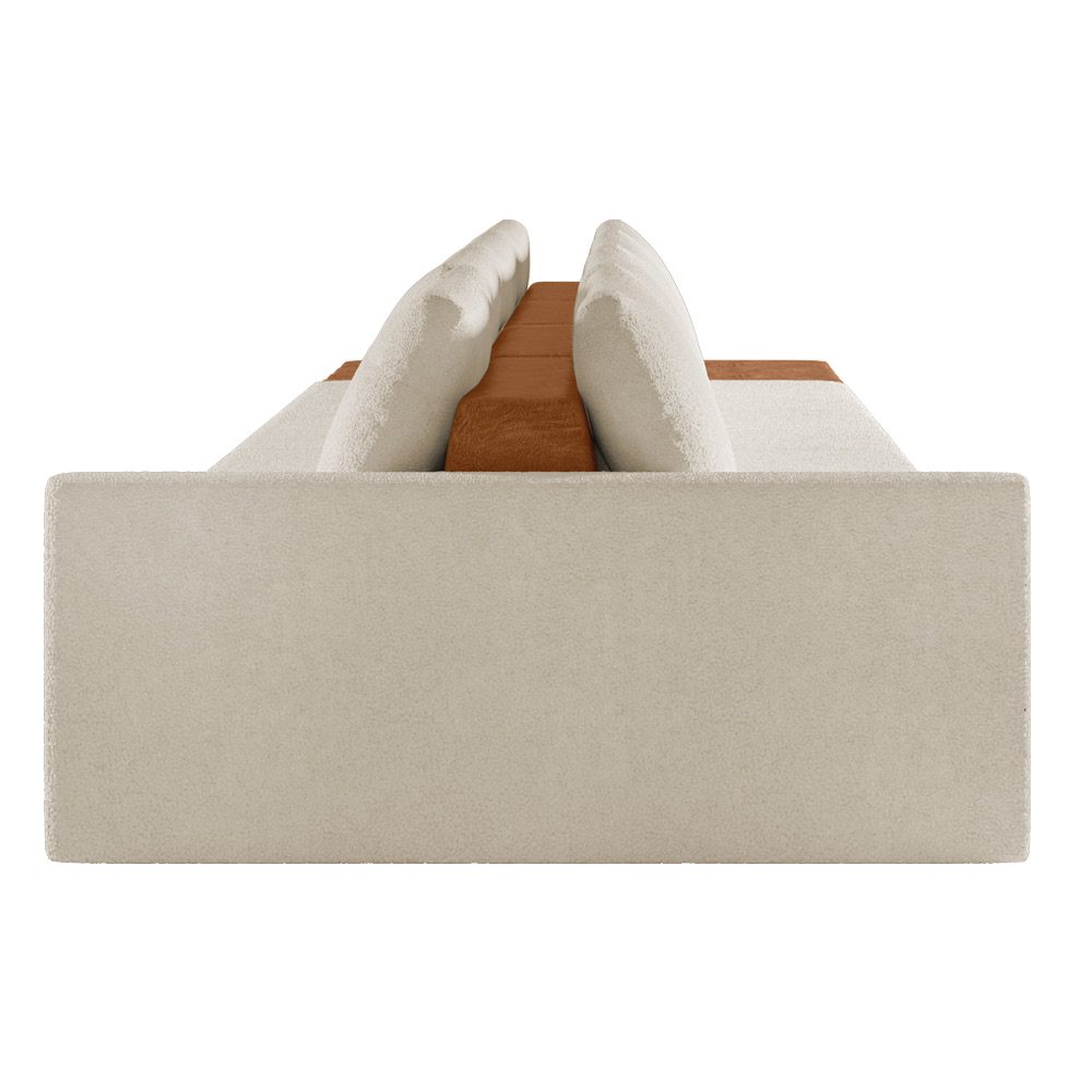 Sofá Ilha 4 Lugares Living 432cm Modulado para Sala Lary Bouclê Bege K01 - D'Rossi