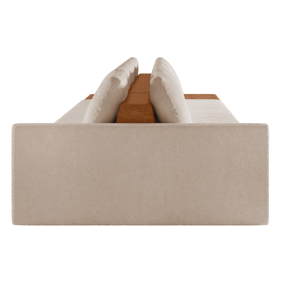 Sofá Ilha 4 Lugares Living 432cm Modulado para Sala Lary Bouclê Creme K01 - D'Rossi