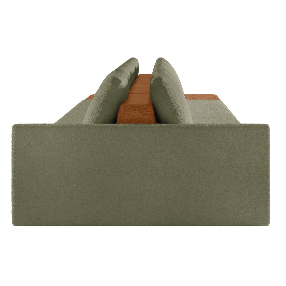 Sofá Ilha 4 Lugares Living 432cm Modulado para Sala Lary Bouclê Verde K01 - D'Rossi