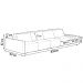 Sofá Ilha 4 Lugares Living 432cm Modulado para Sala Lary Linho Areia/PU Pto K01 - D'Rossi