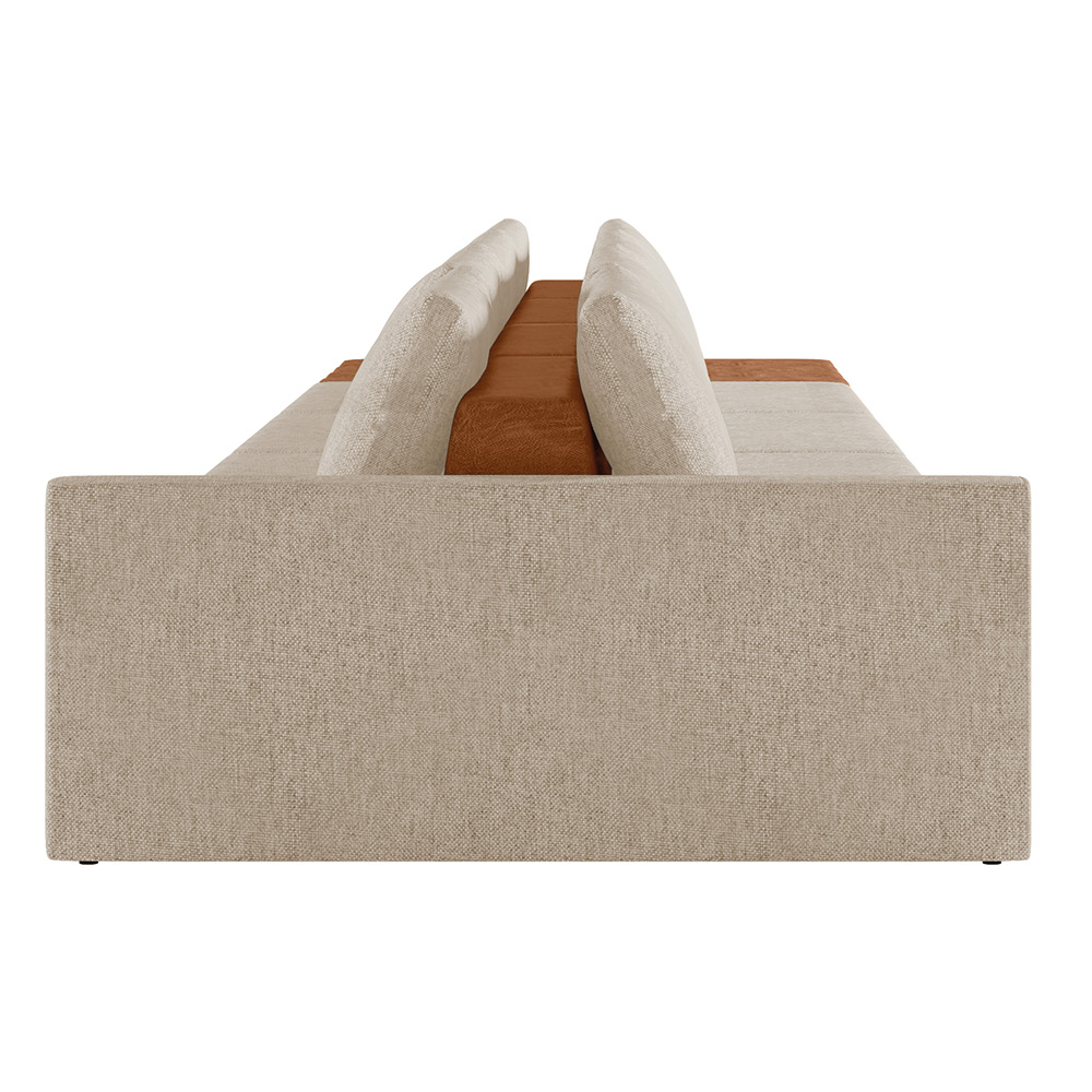 Sofá Ilha 4 Lugares Living 432cm Modulado para Sala Lary Linho Bege K01 - D'Rossi