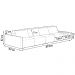 Sofá Ilha 4 Lugares Living 472cm Modulado Sala Lary Veludo Azul Marinho/PU Pto K01 - D'Rossi
