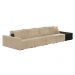 Sofá Ilha 4 Lugares Living 472cm Modulado Sala Lary Veludo Bege/PU Pto K01 - D'Rossi