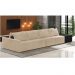 Sofá Ilha 4 Lugares Living 472cm Modulado Sala Lary Veludo Bege/PU Pto K01 - D'Rossi