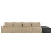 Sofá Ilha 4 Lugares Living 472cm Modulado Sala Lary Veludo Bege/PU Pto K01 - D'Rossi