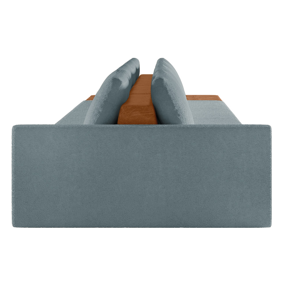 Sofá Ilha 4 Lugares Living 472cm Modulado para Sala Lary Bouclê Azul K01 - D'Rossi