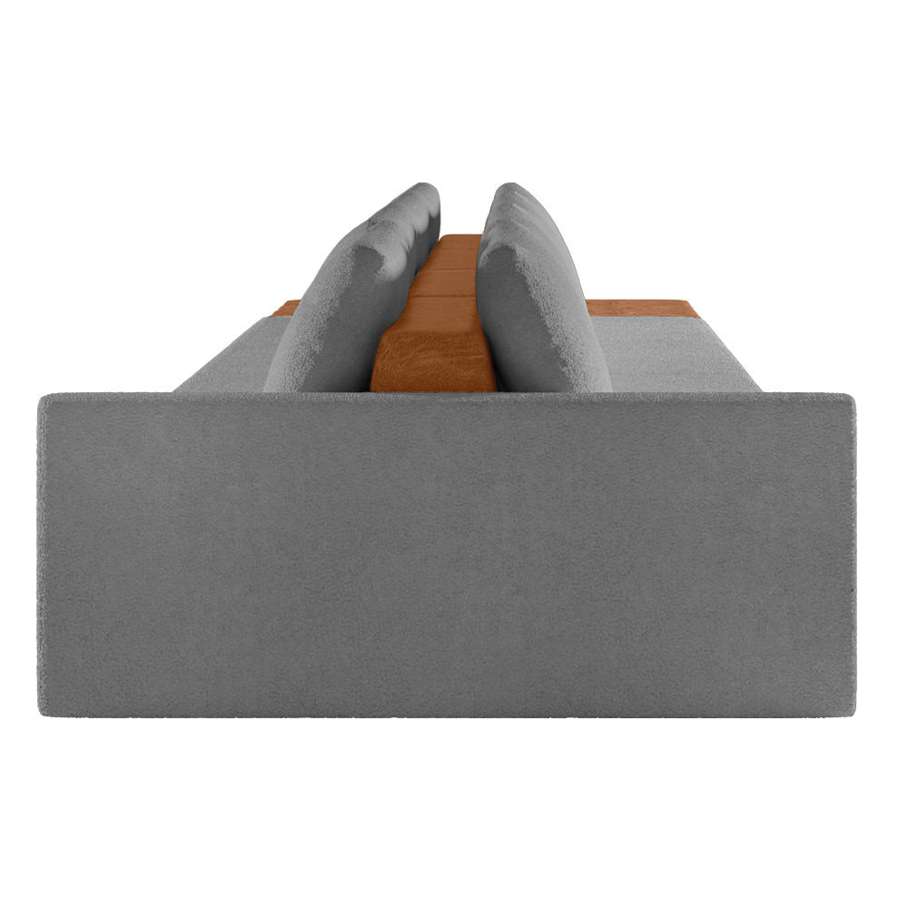 Sofá Ilha 4 Lugares Living 472cm Modulado para Sala Lary Bouclê Cinza K01 - D'Rossi