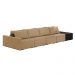 Sofá Ilha 4 Lugares Living 472cm Modulado para Sala Lary Linho Areia/PU Pto K01 - D'Rossi