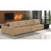 Sofá Ilha 4 Lugares Living 472cm Modulado para Sala Lary Linho Areia/PU Pto K01 - D'Rossi