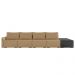 Sofá Ilha 4 Lugares Living 472cm Modulado para Sala Lary Linho Areia/PU Pto K01 - D'Rossi