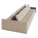 Sofá Ilha 4 Lugares Living 472cm Modulado para Sala Lary Linho Bege/PU Pto K01 - D'Rossi