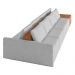 Sofá Ilha 4 Lugares Living 472cm Modulado para Sala Lary Linho Cinza K01 - D'Rossi