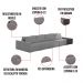 Sofá Ilha 4 Lugares Living 512cm Modulado Sala Lary Bouclê Cinza/PU Pto K01 - D'Rossi