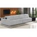 Sofá Ilha 4 Lugares Living 512cm Modulado Sala Lary Veludo Cinza/PU Pto K01 - D'Rossi