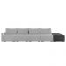 Sofá Ilha 4 Lugares Living 512cm Modulado Sala Lary Veludo Cinza/PU Pto K01 - D'Rossi