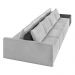 Sofá Ilha 4 Lugares Living 512cm Modulado Sala Lary Veludo Cinza/PU Pto K01 - D'Rossi