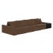 Sofá Ilha 4 Lugares Living 512cm Modulado Sala Lary Veludo Marrom/PU Pto K01 - D'Rossi