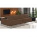 Sofá Ilha 4 Lugares Living 512cm Modulado Sala Lary Veludo Marrom/PU Pto K01 - D'Rossi