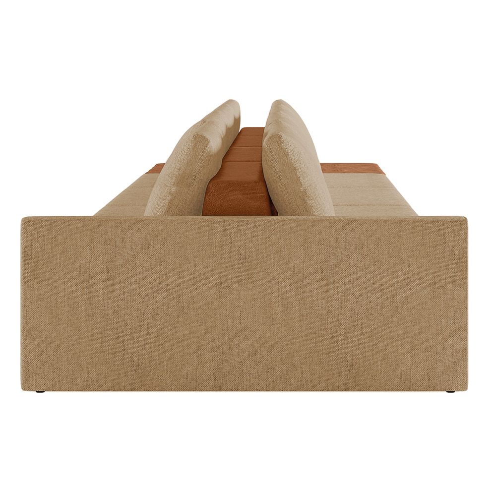 Sofá Ilha 4 Lugares Living 512cm Modulado para Sala Lary Linho Areia K01 - D'Rossi