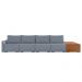 Sofá Ilha 4 Lugares Living 512cm Modulado para Sala Lary Linho Azul K01 - D'Rossi