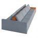 Sofá Ilha 4 Lugares Living 512cm Modulado para Sala Lary Linho Azul K01 - D'Rossi