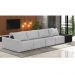 Sofá Ilha 4 Lugares Living 512cm Modulado para Sala Lary Linho Cinza/PU Pto K01 - D'Rossi