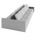 Sofá Ilha 4 Lugares Living 512cm Modulado para Sala Lary Linho Cinza/PU Pto K01 - D'Rossi