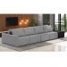 Sofá Ilha 4 Lugares Living 512cm Modulado para Sala Lary Linho Grafite/PU Pto K01 - D'Rossi