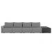 Sofá Ilha 4 Lugares Living 512cm Modulado para Sala Lary Linho Grafite/PU Pto K01 - D'Rossi