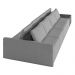 Sofá Ilha 4 Lugares Living 512cm Modulado para Sala Lary Linho Grafite/PU Pto K01 - D'Rossi