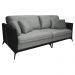 Sofá Living Mondaí 2 Lugares 182 cm Veludo Cinza Pés de Ferro Preto - D'Rossi