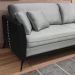 Sofá Living Mondaí 2 Lugares 182 cm Veludo Cinza Pés de Ferro Preto - D'Rossi