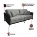 Sofá Living Mondaí 2 Lugares 182 cm Veludo Cinza Pés de Ferro Preto - D'Rossi