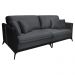 Sofá Living Mondaí 2 Lugares 182 cm Veludo Grafite Pés de Ferro Preto - D'Rossi