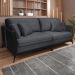 Sofá Living Mondaí 2 Lugares 182 cm Veludo Grafite Pés de Ferro Preto - D'Rossi