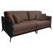 Sofá Living Mondaí 2 Lugares 182 cm Veludo Marrom Pés de Ferro Preto - D'Rossi