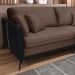 Sofá Living Mondaí 2 Lugares 182 cm Veludo Marrom Pés de Ferro Preto - D'Rossi